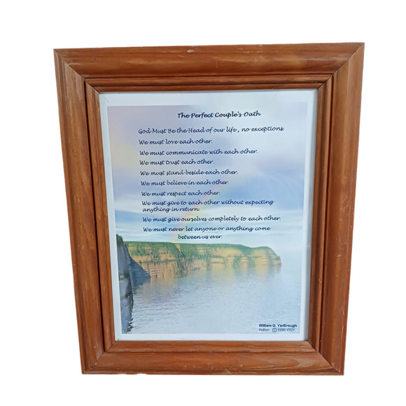 Wedding Vows Framed Poem Perfect Couple Marriage Gift VTG 💍 - Picture 12 of 16